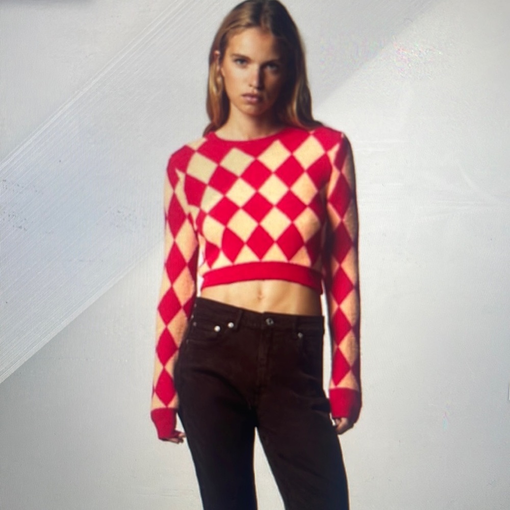 Zara multicolored king argyle sweater